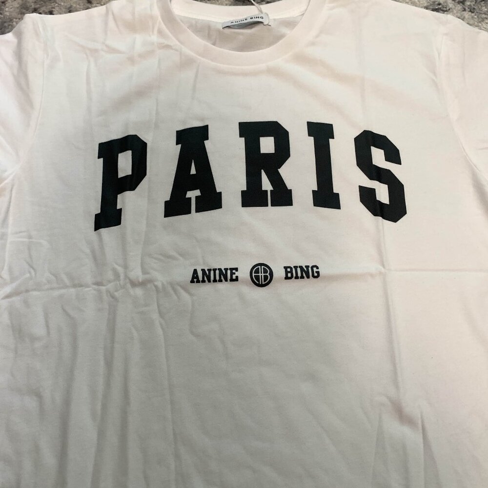 Anine Bing Paris T-Shirt Women's Small - Picture 2 of 3
